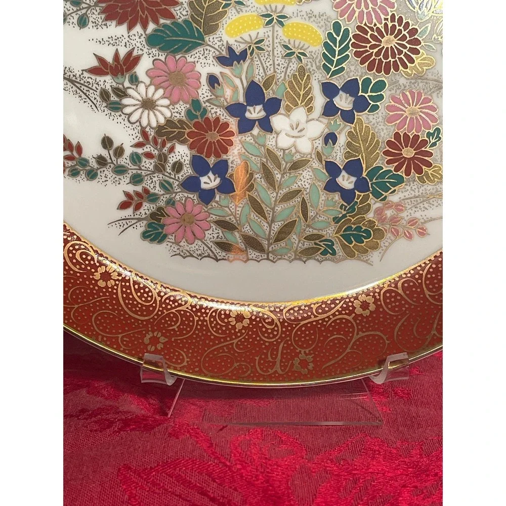 Vintage Satsuma Decorative Floral 10.5 inch Plate Made in Japan